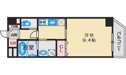 IS SQUARE(1K/4階)の間取り写真