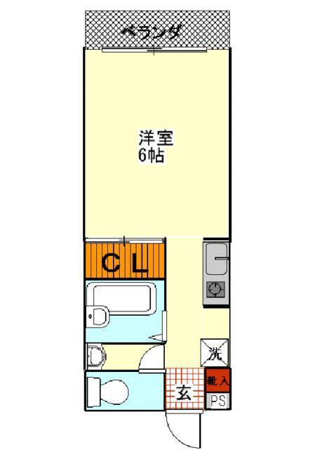 ピュアメゾン長島(1K/1階)の間取り写真