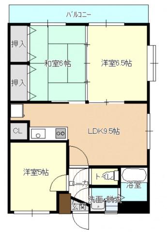 ロータスポンドA(3LDK/1階)の間取り写真