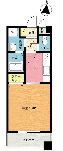 ディール東大成(1K/2階)の間取り写真