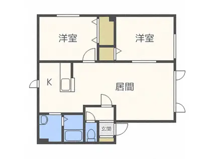 T.KHOUSE新琴似(2LDK/1階)の間取り写真