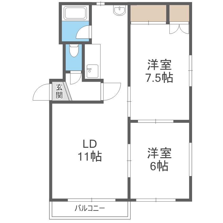 センチュリー山の手II(2LDK/3階)の間取り写真