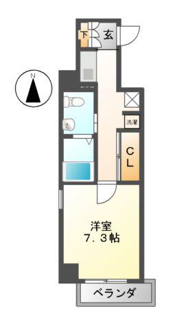 ライブコート千種(1K/10階)の間取り写真