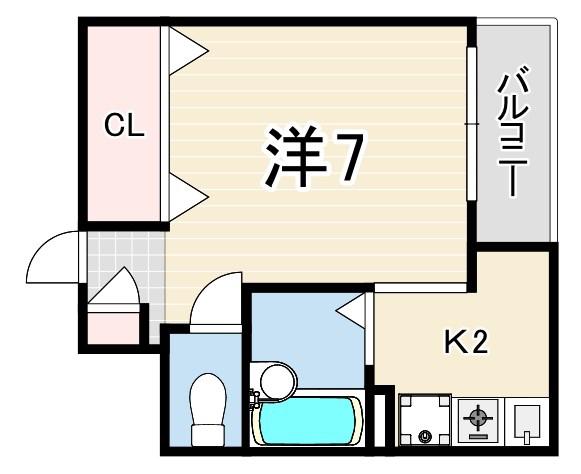 ハイクオリティ神田(1K/6階)の間取り写真