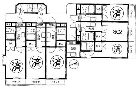 オルバス西新宿(1K/3階)の間取り写真