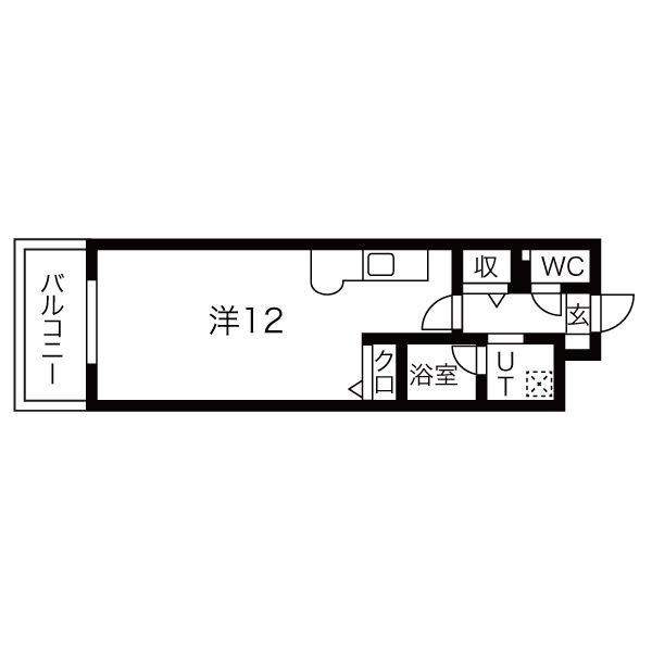 ビュークレスト塩原(ワンルーム/7階)の間取り写真