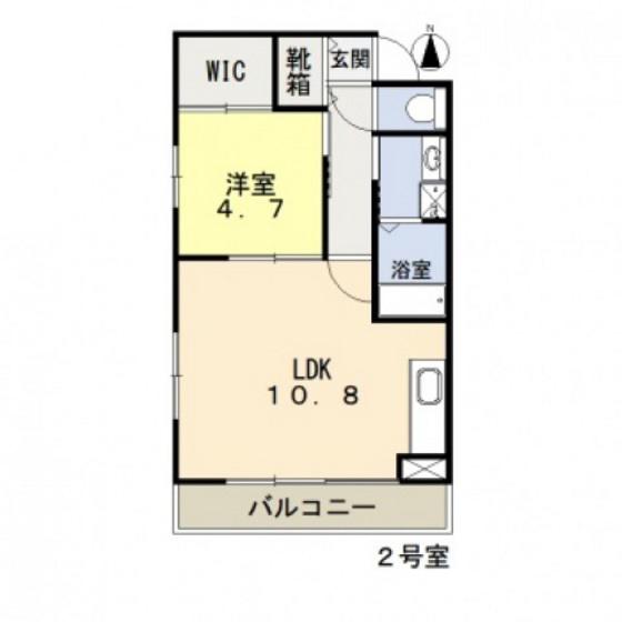カーサあくら通(1LDK/4階)の間取り写真