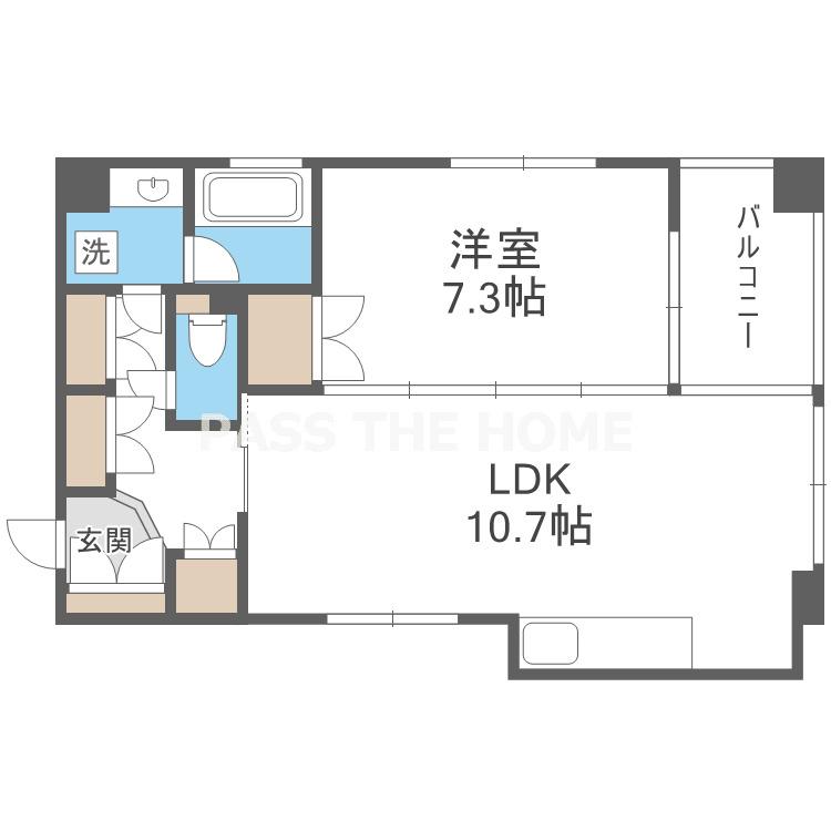K・H・E(1LDK/4階)の間取り写真