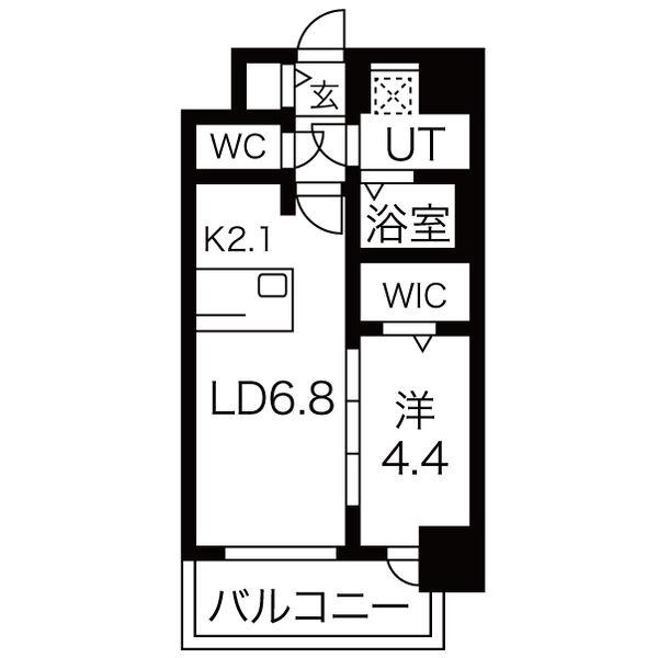 アートIMAIKEIII(1LDK/9階)の間取り写真