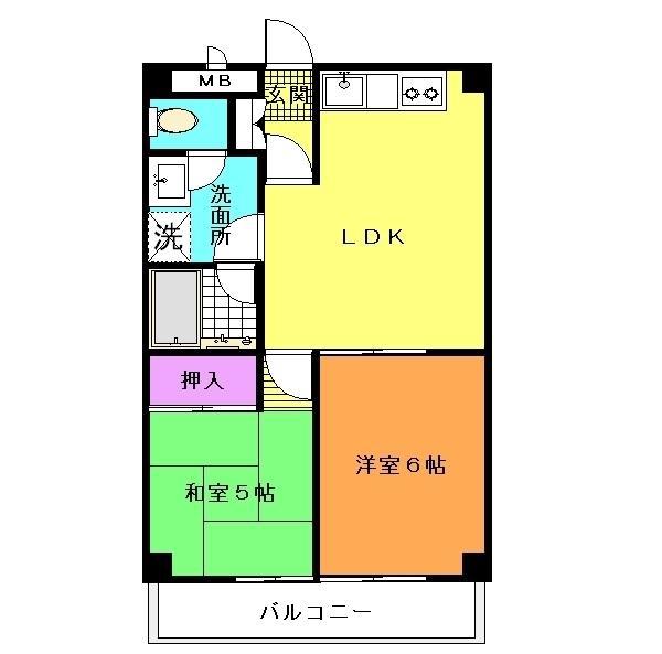 CITY60(2LDK/3階)の間取り写真