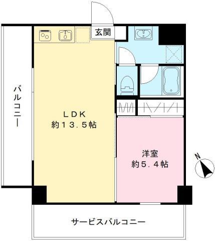 グランリーオ(1LDK/9階)の間取り写真