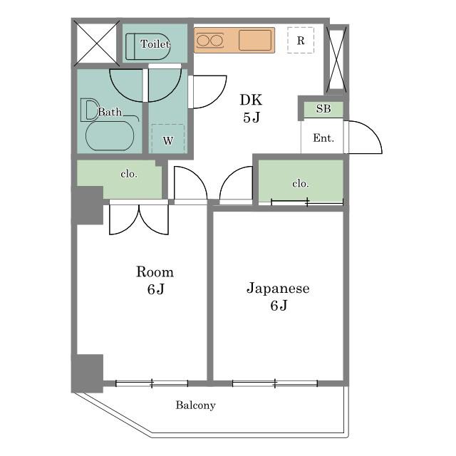 レジデンス星野(2DK/3階)の間取り写真