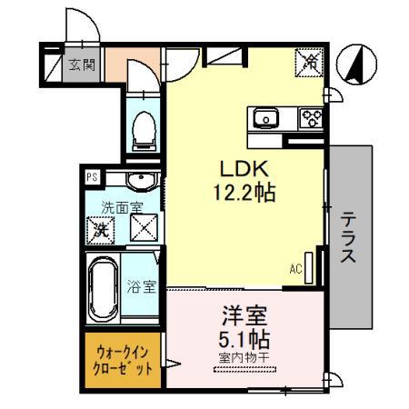フェリーチェヴェント(1LDK/1階)の間取り写真