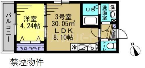 オークプレイス(1LDK/3階)の間取り写真