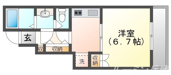 サンフォルテ三木西(1K/1階)の間取り写真
