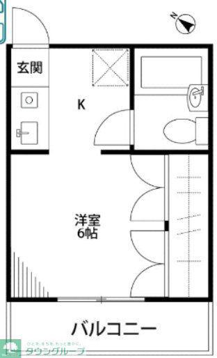 ブルージュ千駄堀(ワンルーム/2階)の間取り写真
