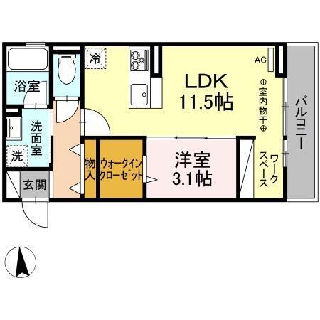 エストパル(1LDK/2階)の間取り写真
