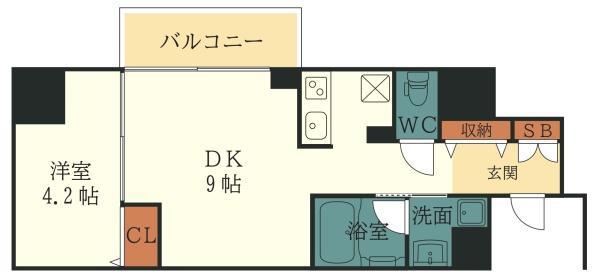 YOUSⅦ番館(1DK/11階)の間取り写真