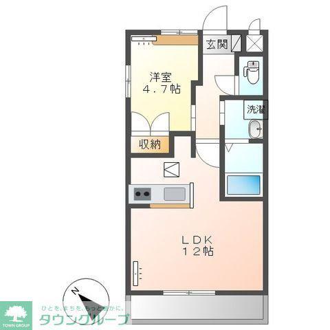 アヴニール(1LDK/1階)の間取り写真