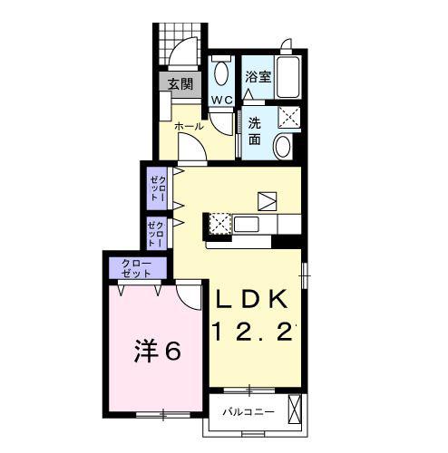 ソレイユ・ルヴァン(1LDK/1階)の間取り写真