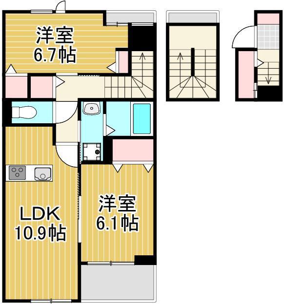 パラッツォ ビアンカ(2LDK/3階)の間取り写真