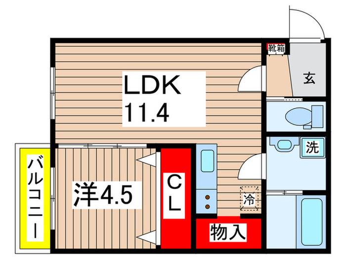 センティフォリア祇園(1LDK/3階)の間取り写真