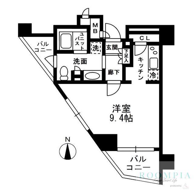 レジディア中落合A棟(ワンルーム/3階)の間取り写真