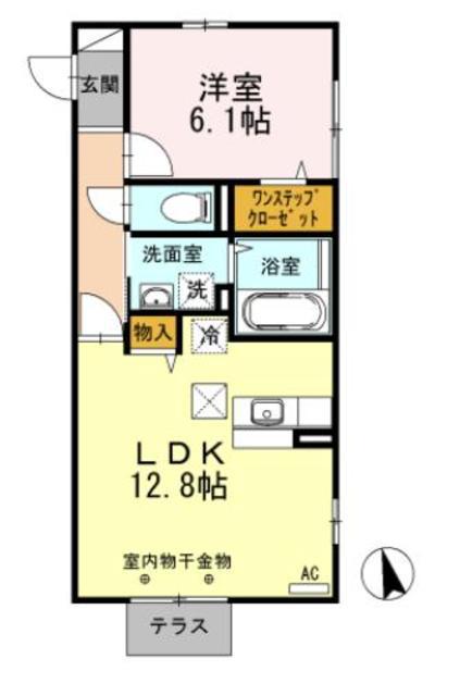 ファインセジュール(1LDK/1階)の間取り写真