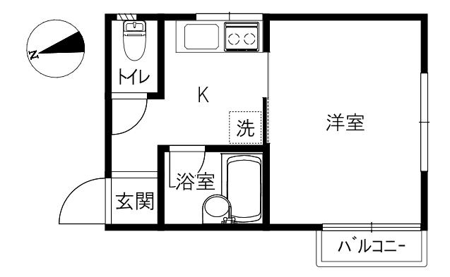 レイキャビク(1K/1階)の間取り写真