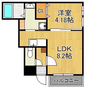 CHERIM片野イースト(1LDK/3階)の間取り写真