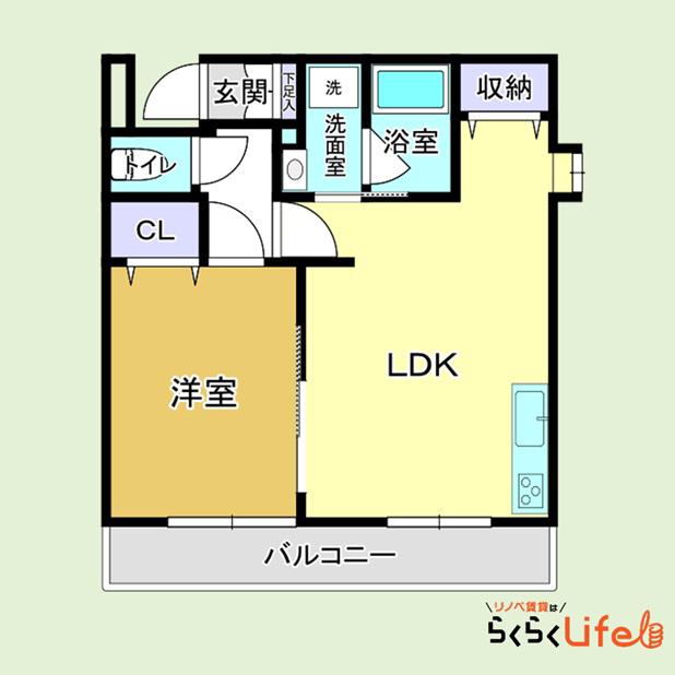 なとりハイム西中原(1LDK/3階)の間取り写真