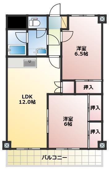 サンシャイン21(2LDK/3階)の間取り写真