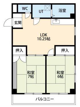アーバンコート森壱番館(2LDK/2階)の間取り写真