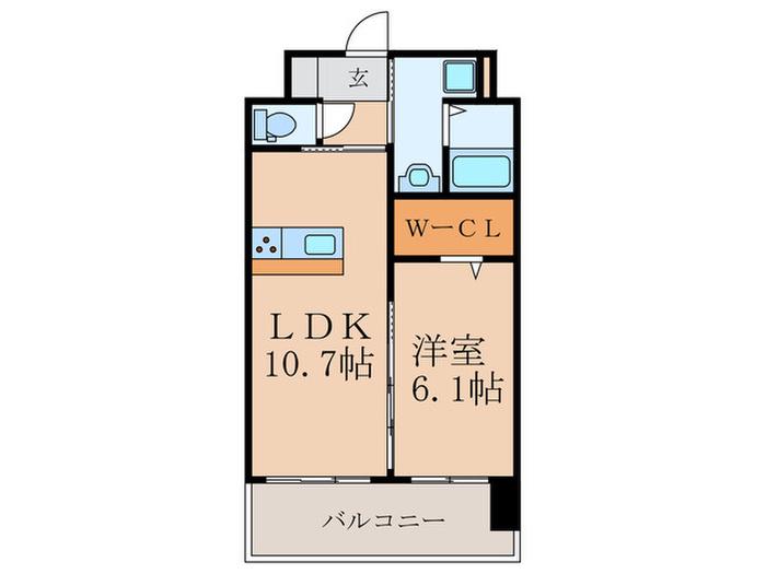 アルゴヴィラージュJONO(1LDK/9階)の間取り写真