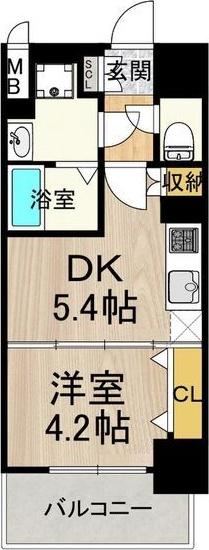 メルディア大正D.C(1DK/6階)の間取り写真