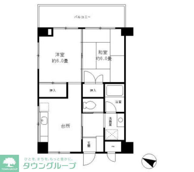 パルメゾン和光(2DK/2階)の間取り写真