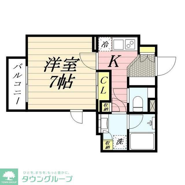 CLASSEUM飯田橋(1K/2階)の間取り写真