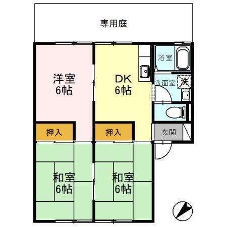 コーポボヌール(3DK/1階)の間取り写真