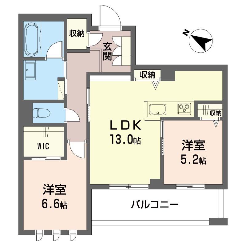 ピアチェーレ(2LDK/3階)の間取り写真