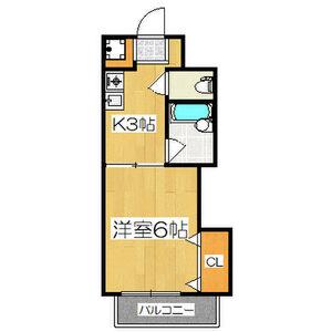 レナジア守山(1K/1階)の間取り写真