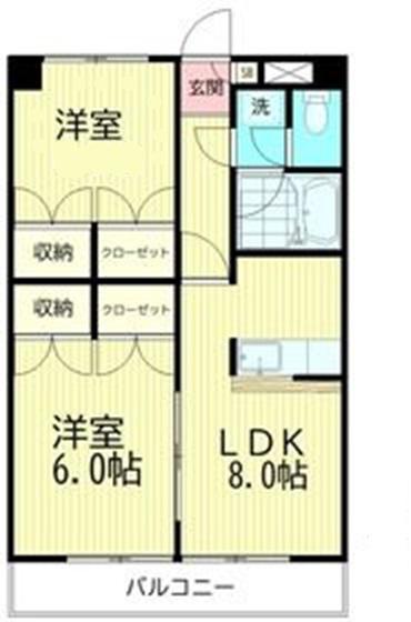 ファミネス梅田(2LDK/2階)の間取り写真