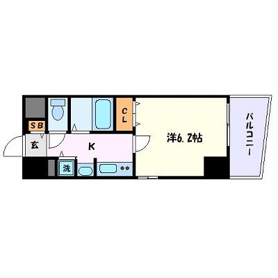 プレサンス泉シティアーク(1K/10階)の間取り写真