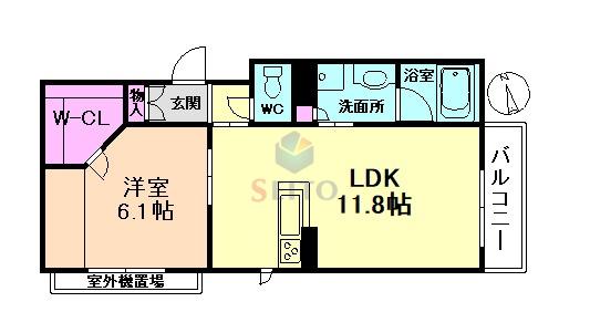 LUCIOLE(1LDK/3階)の間取り写真