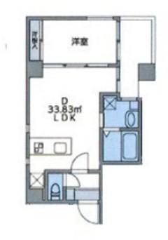 JU TOWER FRONT両国(1LDK/6階)の間取り写真