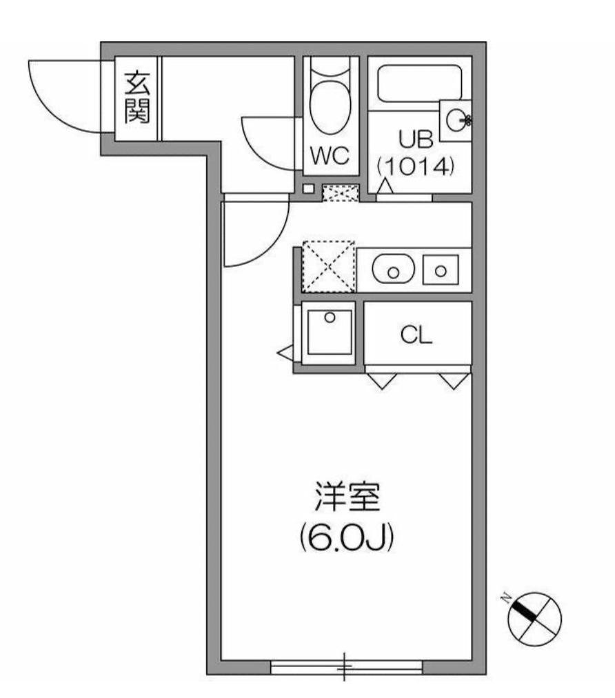 ゼスティ小石川(ワンルーム/2階)の間取り写真