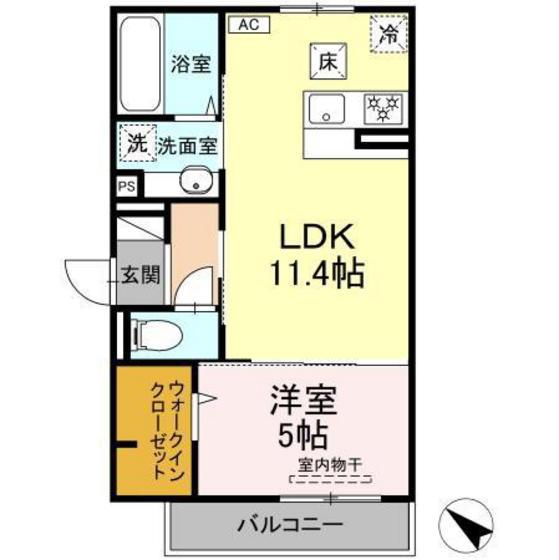 エレガンス パレス(1LDK/1階)の間取り写真
