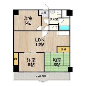 フェルザ長田(3LDK/2階)の間取り写真