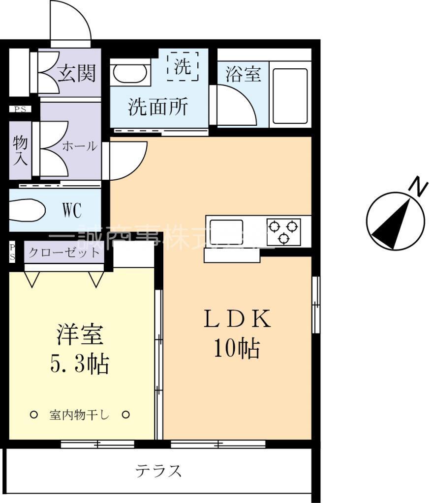 エレガン春日(1LDK/1階)の間取り写真