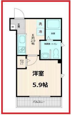 エヌエイチグランデ(1K/3階)の間取り写真