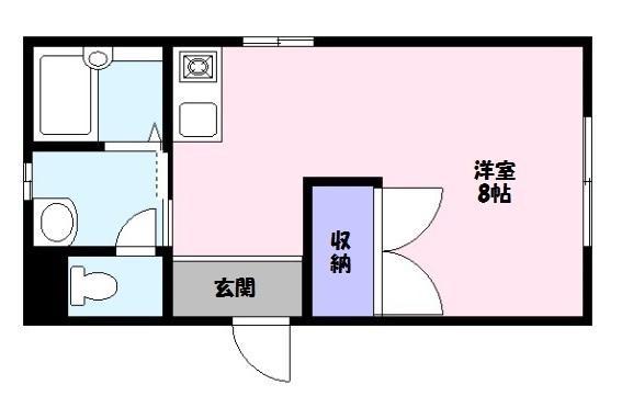 セゾン西山(ワンルーム/2階)の間取り写真